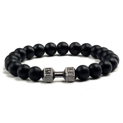 Volcanic Stone Dumbbell Bracelet | Black Lava Bracelets | ForgeFits