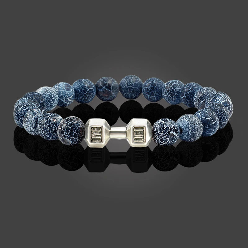 Volcanic Stone Dumbbell Bracelet | Black Lava Bracelets | ForgeFits